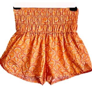 NWOT Free People’s The Way Home Printed Logo Shorts Orange & Pink